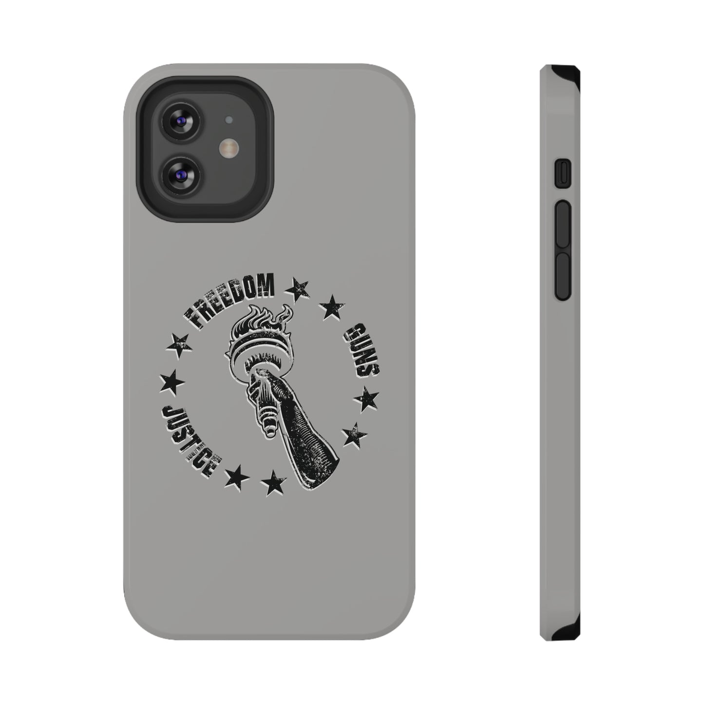 Freedom Justice Guns iPhone TOUGH Case [Silver]