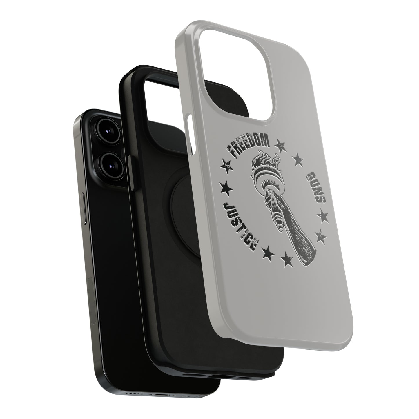 Freedom Justice Guns iPhone TOUGH Case [Silver]