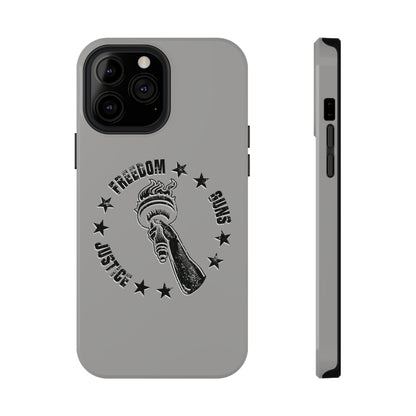 Freedom Justice Guns iPhone TOUGH Case [Silver]