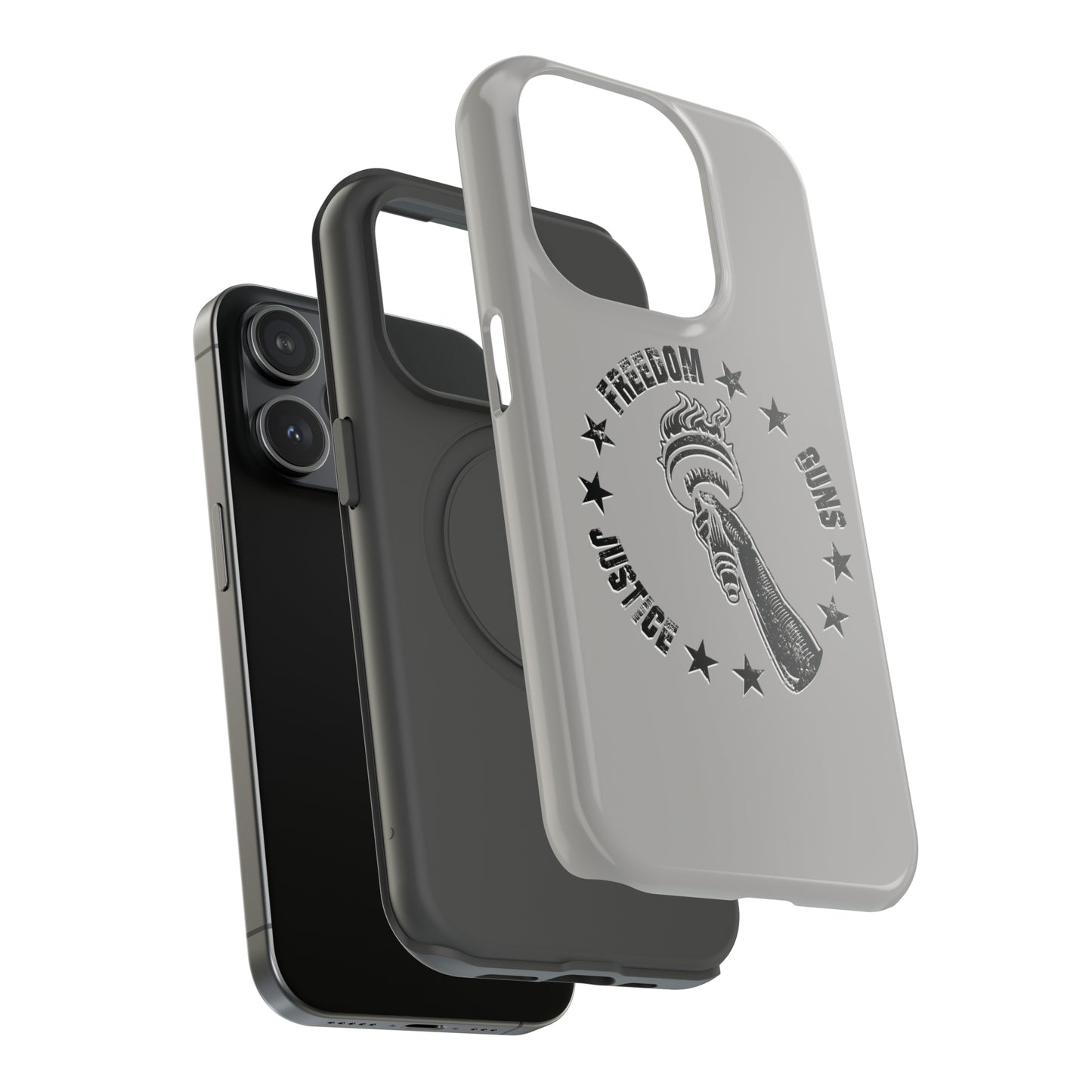 Freedom Justice Guns iPhone TOUGH Case [Silver]