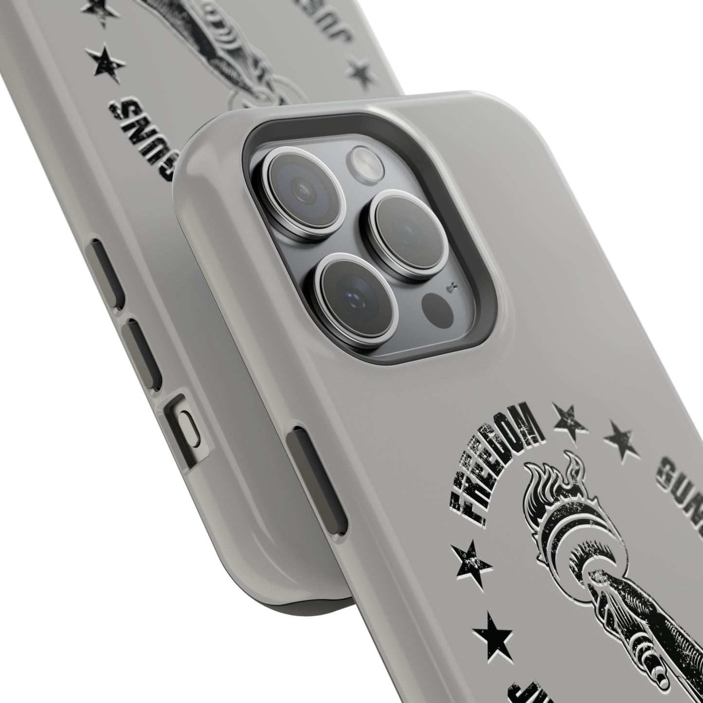 Freedom Justice Guns iPhone TOUGH Case [Silver]