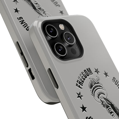 Freedom Justice Guns iPhone TOUGH Case [Silver]