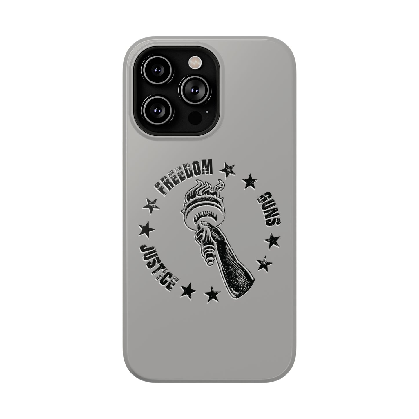 Freedom Justice Guns iPhone TOUGH Case [Silver]