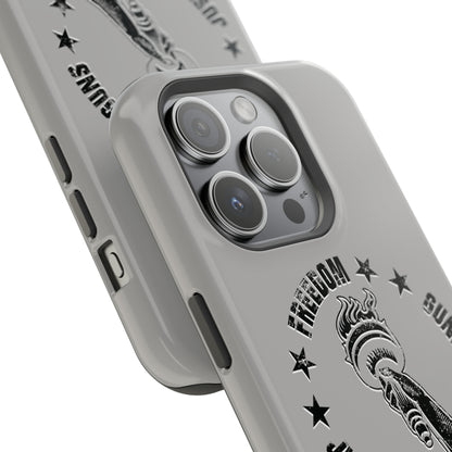 Freedom Justice Guns iPhone TOUGH Case [Silver]