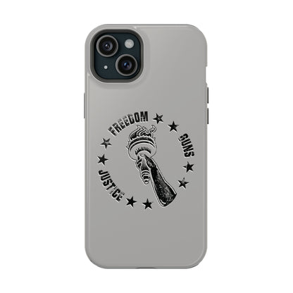 Freedom Justice Guns iPhone TOUGH Case [Silver]