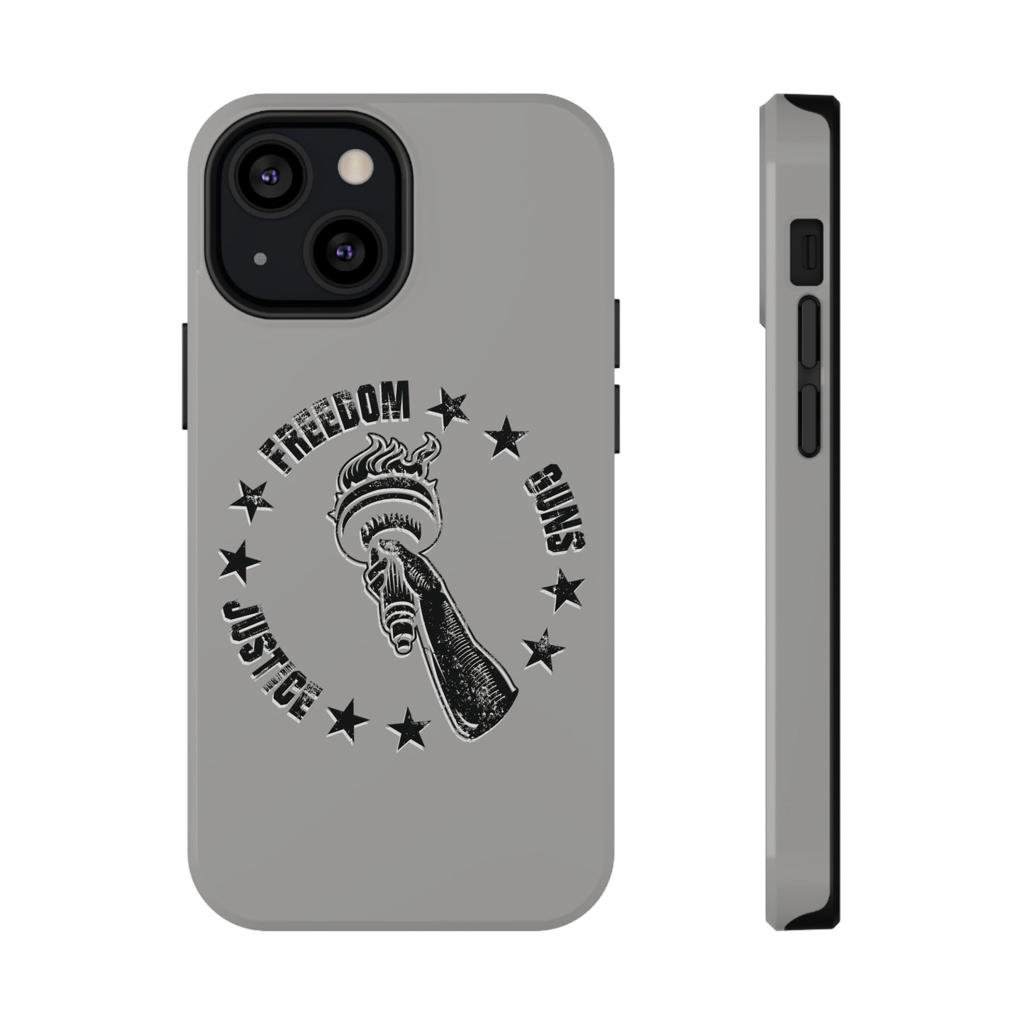 Freedom Justice Guns iPhone TOUGH Case [Silver]