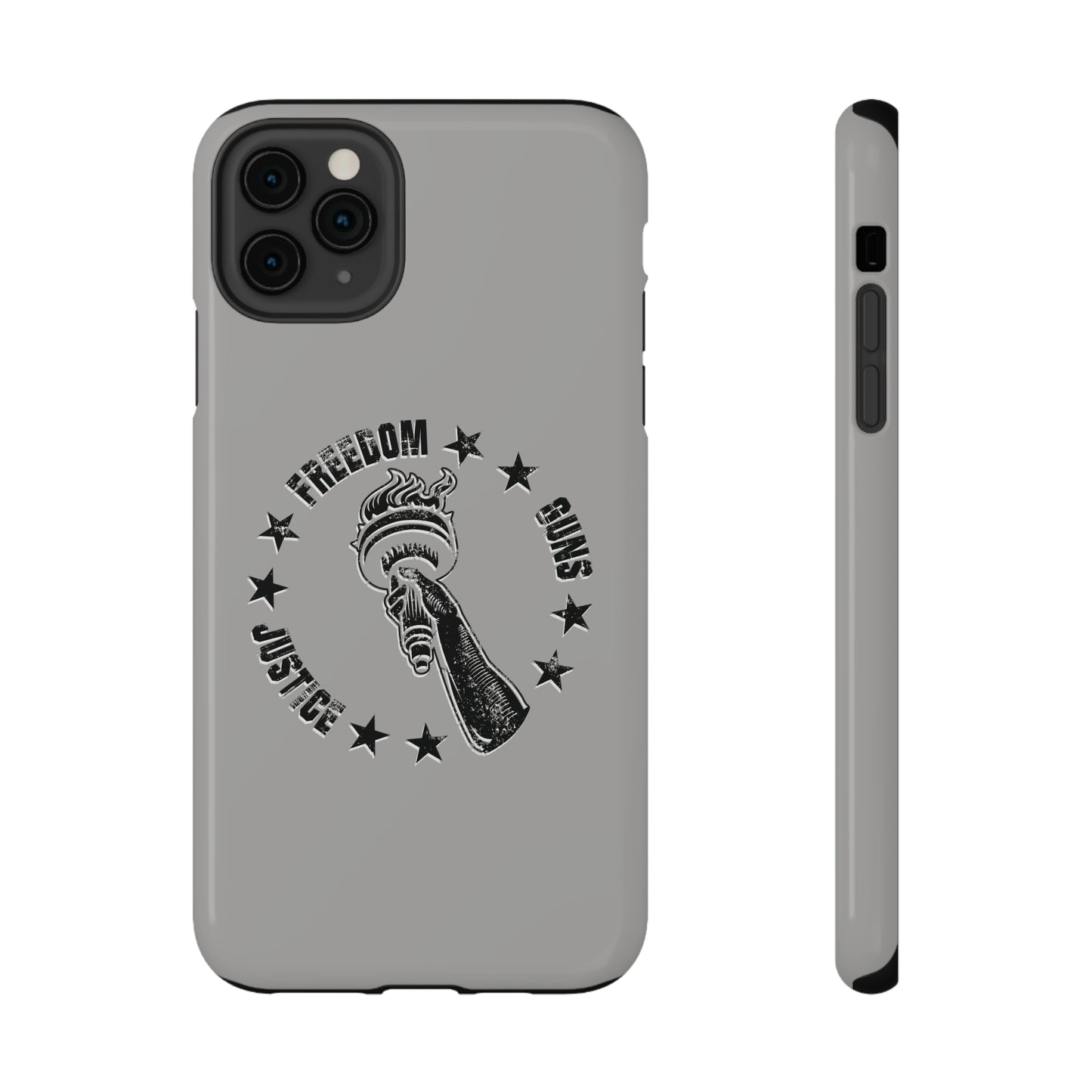 Freedom Justice Guns iPhone TOUGH Case [Silver]