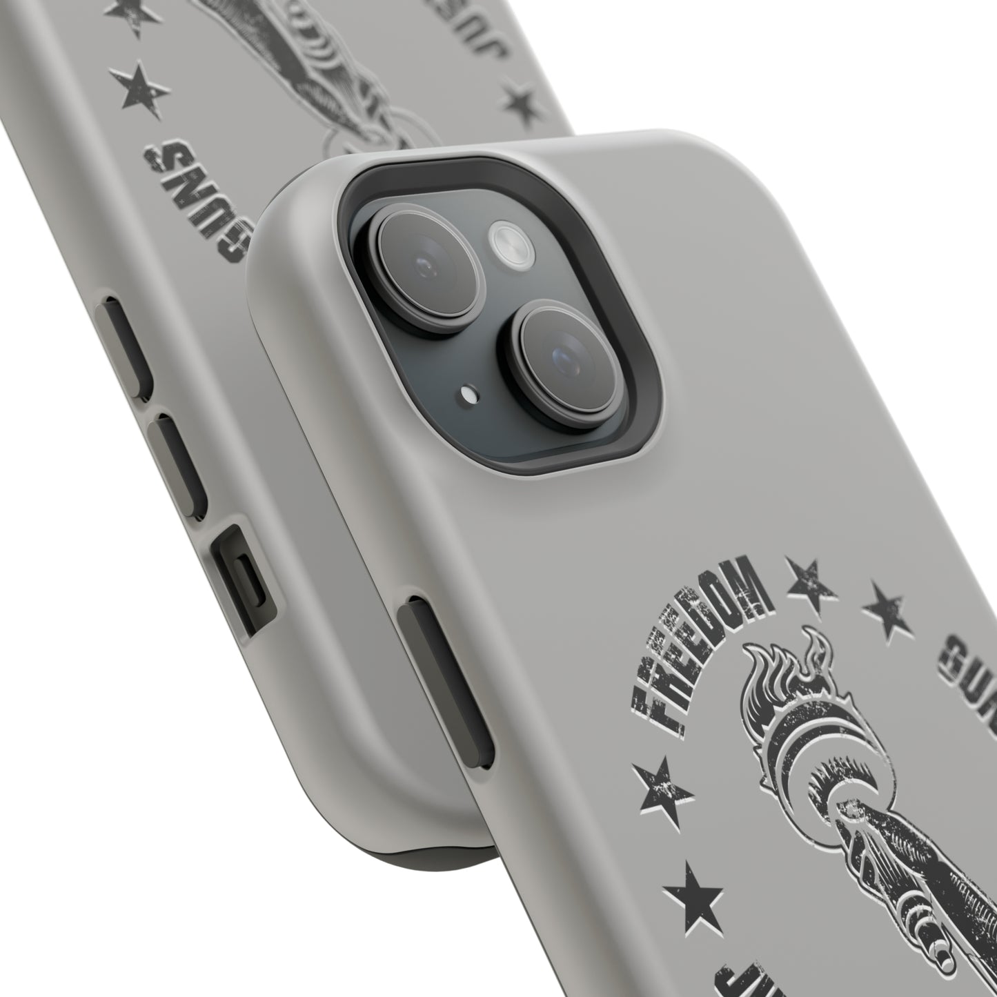 Freedom Justice Guns iPhone TOUGH Case [Silver]