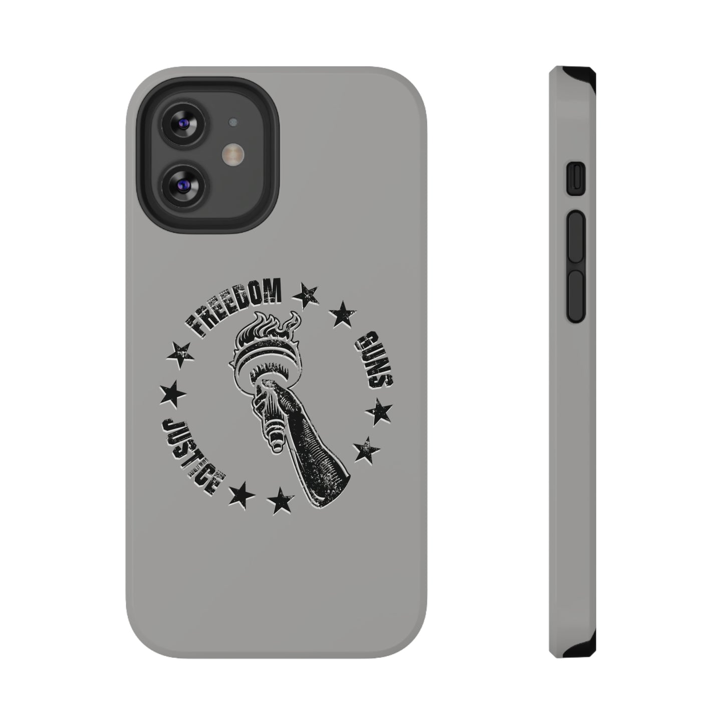 Freedom Justice Guns iPhone TOUGH Case [Silver]