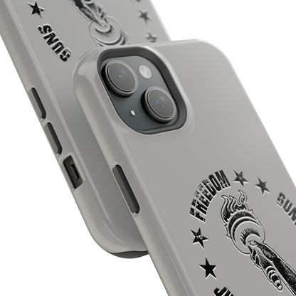 Freedom Justice Guns iPhone TOUGH Case [Silver]