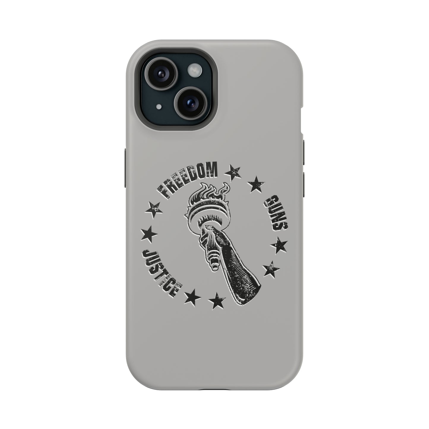 Freedom Justice Guns iPhone TOUGH Case [Silver]