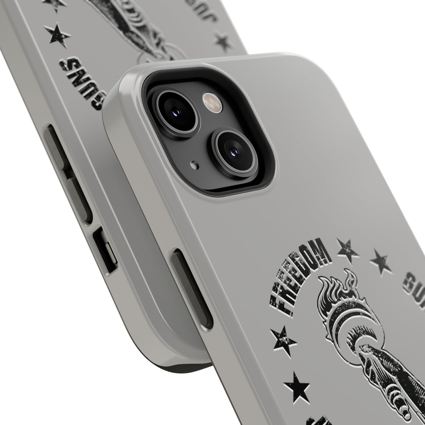 Freedom Justice Guns iPhone TOUGH Case [Silver]