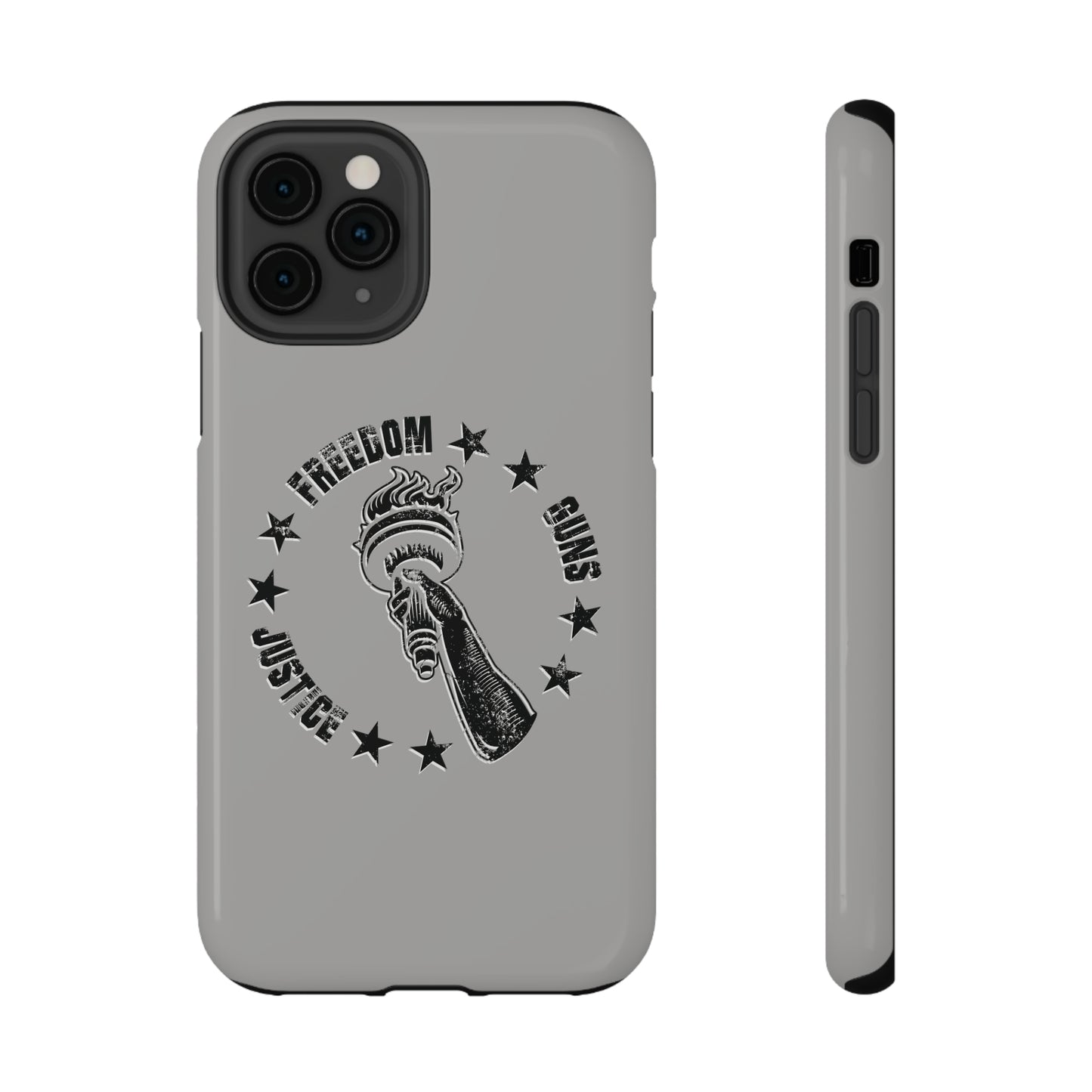 Freedom Justice Guns iPhone TOUGH Case [Silver]