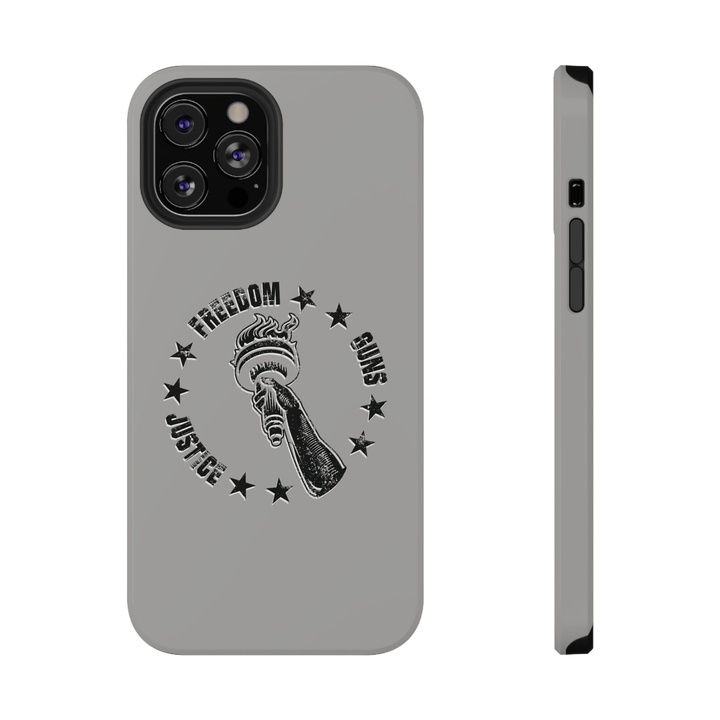 Freedom Justice Guns iPhone TOUGH Case [Silver]