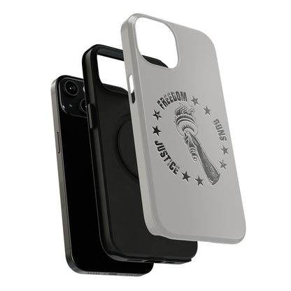 Freedom Justice Guns iPhone TOUGH Case [Silver]