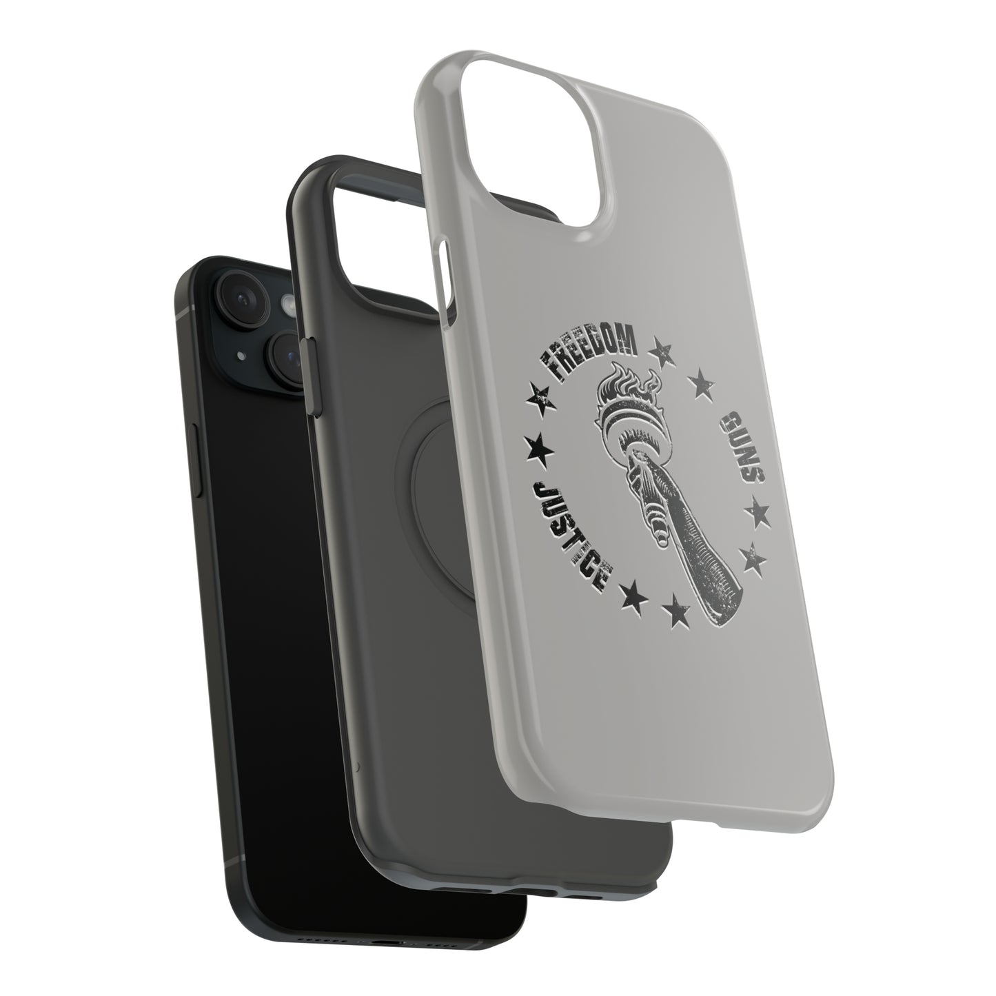 Freedom Justice Guns iPhone TOUGH Case [Silver]