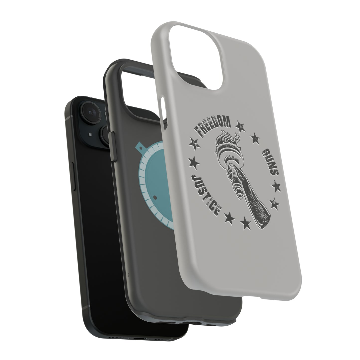 Freedom Justice Guns iPhone TOUGH Case [Silver]