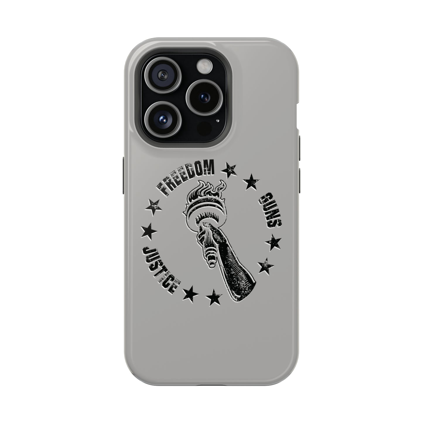 Freedom Justice Guns iPhone TOUGH Case [Silver]