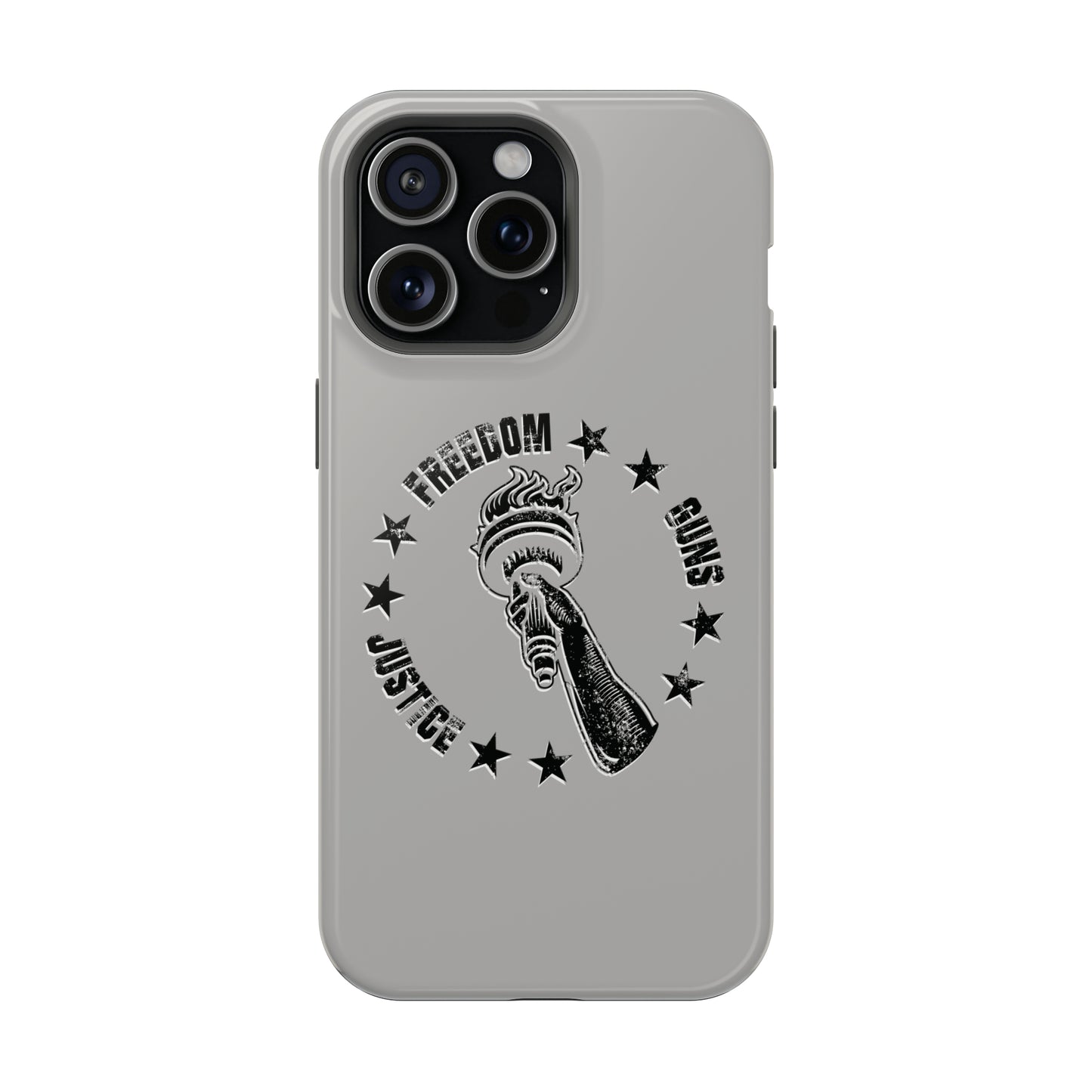 Freedom Justice Guns iPhone TOUGH Case [Silver]