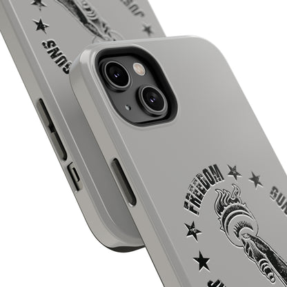 Freedom Justice Guns iPhone TOUGH Case [Silver]